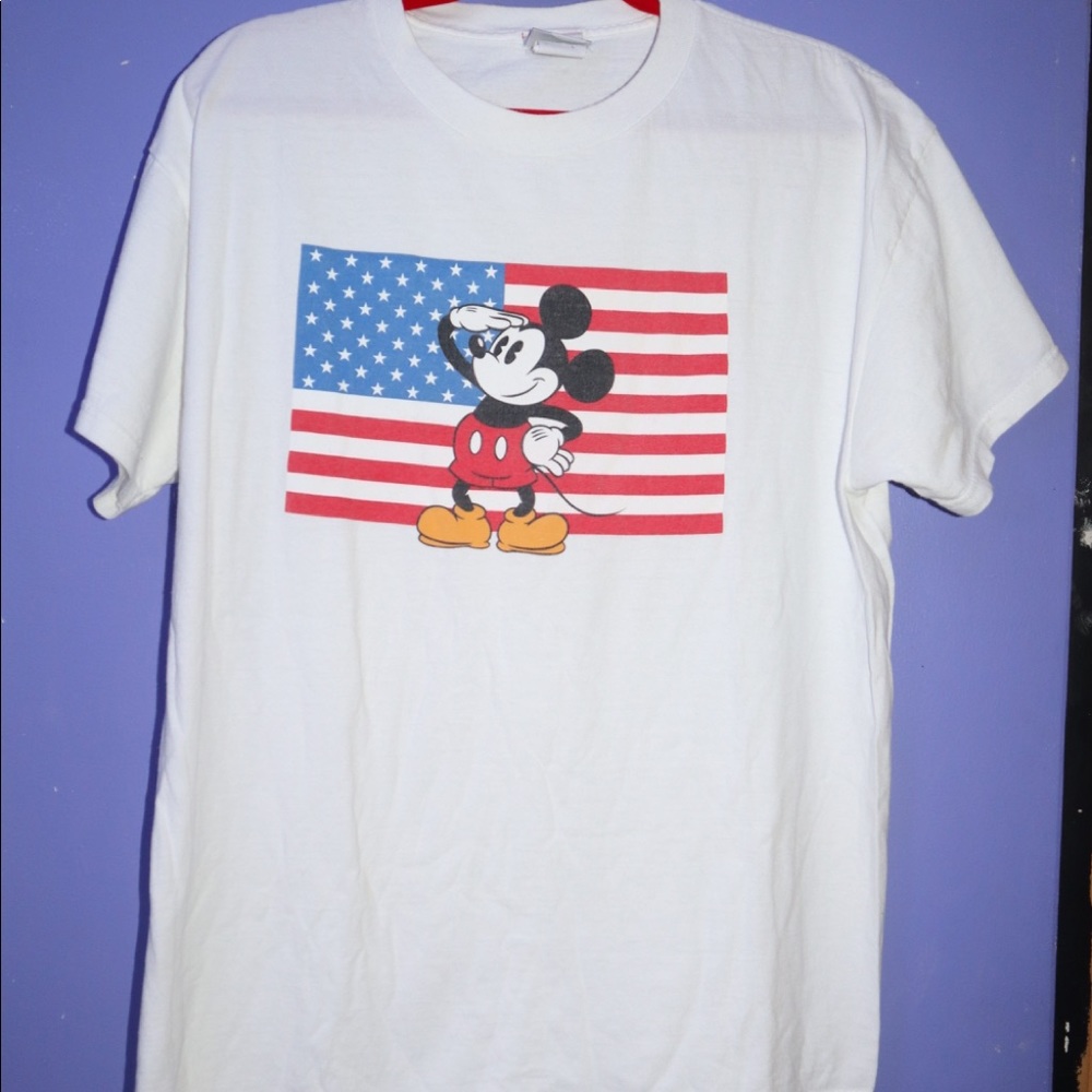 Vintage Disney Mickey Mouse American Flag